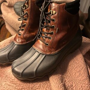 Sperry Brown Leather and Gray Duck Boots